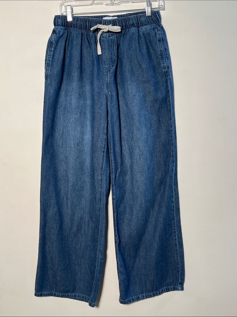 TAHARI Coastal Casual Beach Wide Leg Relaxed 4 Pocket Elastic/Drawstring Jeans M